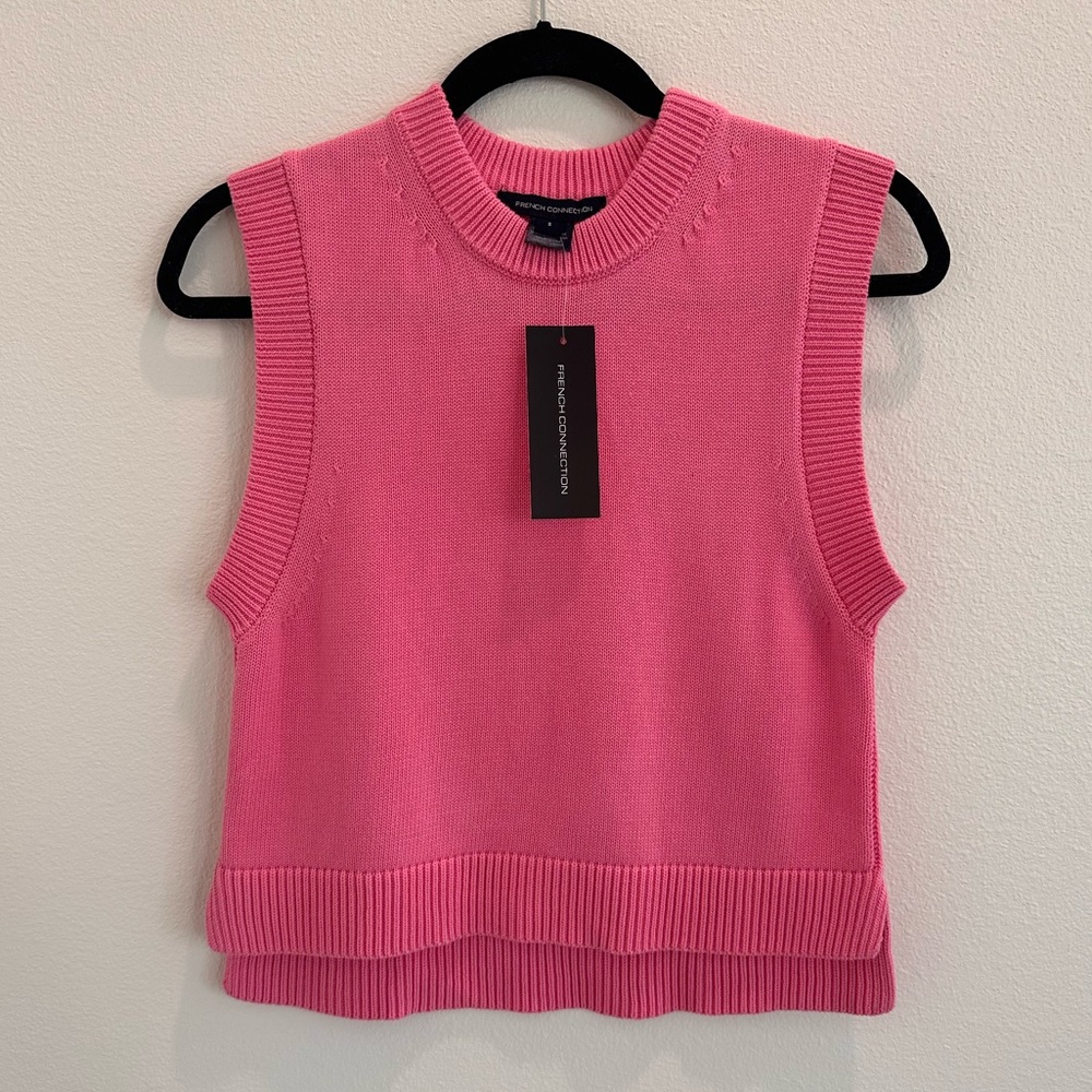 French Connection Pink Knit Shirt NWT